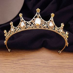 Tiaras Luxury Gold Colors Crystal Crown for Girls Small Tiaras Headrress Prom The Wedding Dress Hair Jewelry Jewelry Accessories Z0220