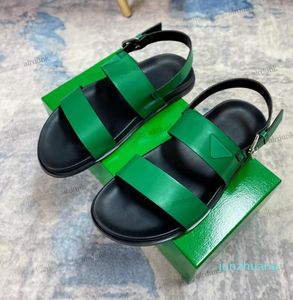 2022 Дизайнерские мужские тапочки летние кожаные сандалии зеленый черный мягкий и удобный единственный роскошный мод
