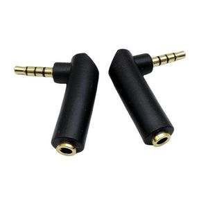 Conectores de conversor de áudio de 3,5 mm para fêmea Adaptador de 90 graus conector angular direito L Plugue de fone de ouvido estéreo do tipo