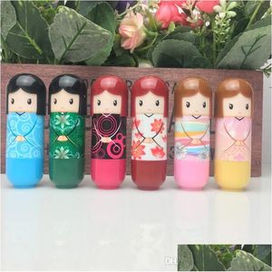Dudak Balm Sevimli Kawaii Kimono Bebek Makyaj Kozmetik Araçları Güzellik Lipgloss Japon Tarzı Drop Teslimat Sağlık Dudakları Dhpvi