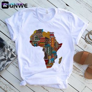Женская футболка Африка Карта карты графики женские футболки 2021 Лето Хараджуку женские топы