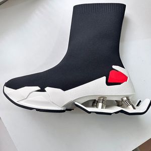 Shox TL Erkek Siyah Kumaş Çorap Ayakkabı 4 Metal Yay Şok Emiciler Shox Plaka Form Ayakkabı Yürüyüş Moda Tasarımcı Spor Ayakkabıları 35-46 Orijinal Kutu ile Boyut