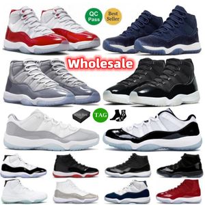 11S Low Space Jam 2024 Scarpe da basket 11 Low Cement Grey Cherry Midnight Navy Cool Grey Bred Pure Violet Scarpe da ginnastica sportive da uomo con scatola