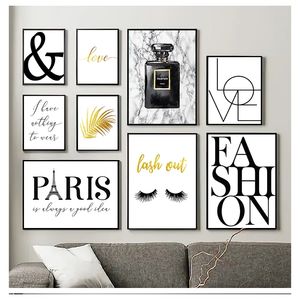 Модные плакаты минималистская рисунка для печати современное украшение парижская картинка декор гостиной черно -белая галерея стена искусство woo