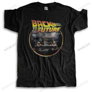 Erkek Tişörtleri Retro Grunge Geri Geleceğe Geri Tişört Erkekler Pure Pamuk Tee 80s Sci-Fi Macera Film Tshirt Kısa kollu Grafik T-Shirt Zar 022223H