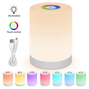 Topoch Taşınabilir LED Kamp Hafif Gece Akıllı Yatak Masa Lambası Dokunmatik Kontrolü Dimmabable USB Şarj Edilebilir Renk Değiştirme RGB Fener Aydınlatma Çocuklar için Gece Işığı