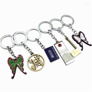 Anahtarlıklar Hayalet Blade Keychain Moda Metal Emaye Kolye Anahtar Tutucu Anime Takı Toptan 14pcs/Lot 14 Tasarım Seçenekleri