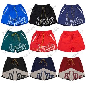 Designer men shorts verão nadar curto na altura do joelho hip hop alta rua treinamento esportivo calças de praia dos homens cintura elástica