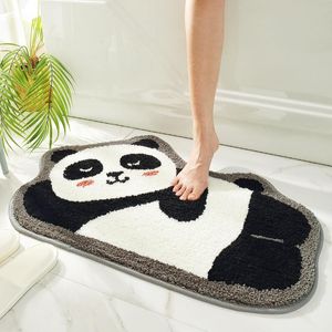 Banyo Paspasları Panda Şekl Slip Olmayan Mat Anime Zemin Halı Banyo Halı Halıları Mikrofiber Karikatür