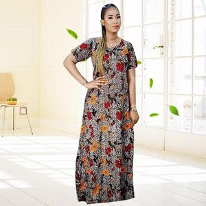 Etnik Giyim Kadınlar İçin Afrika Gece Elbise Partisi Moda Bouubou Robe Çiçek Baskılı Afrika Femme Müslüman Maxi Elbise