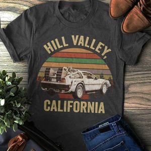 Erkek Tişörtleri Hill Valley T-Shirt Geleceğe Geri Gömlek Marty McFly Hill Valley Klasik Erkekler Pamuk Tees Üstleri Harajuku Street Giyim 022223H