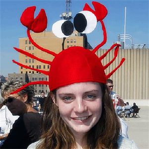 Kırmızı ıstakoz Yengeç Deniz Hayvan Şapkası Komik Noel Hediye Kostümü Aksesuar Yetişkin Çocuk Kapağı Mutlu Yıllar GC1925
