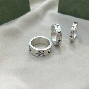 Роскошные дизайнерские кольца Серебряные кольца для женщин и мужчин Винтаж Простота Пчелиный узор Ювелирные изделия Повседневная вечеринка пляж