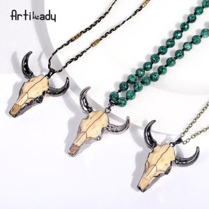 Подвесные ожерелья Artilady Bull Head Collece Chep Chain Long India Jewelry for Women Gift