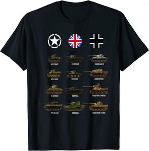 Erkek Tişörtleri Tankları Sherman Hellcat Panzer Tiger Tank hayranları için T-Shirt Kısa Kollu Pamuk O yaka Erkekler