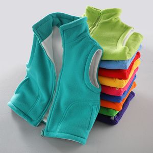 Waistcoat Teenager Outerwear Waistcoats Sleeveless Jackets Children's Vest for Boy Girl Polar Fleece Baby Kids Warm Winter 100-150cm 230222