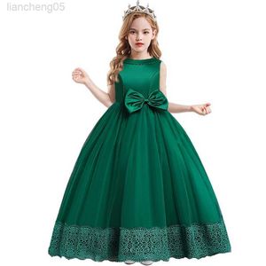 Kız Elbiseleri Çiçek Kızın Doğum Günü Komünyon Başkanının Balo Elbisesi Prenses Kızın Örneği Dantel Kelebek Çiğ V-şekilli Elbise W0224