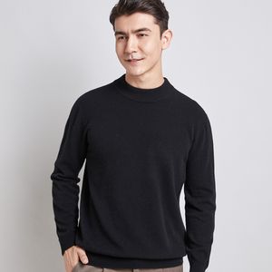 Erkek Tişörtler Kış Kış Erkek Yarım Yüksek Boyun Sweater Lüks 100 Yün Triko Sıcak İş Gevşek Büyük Moda Külkü Ücretsiz 230223