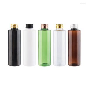 Depolama şişeleri 150ml alüminyum vidalı kapak doldurulabilir losyon kabı 150cc şampuan duş jel şişesi beyaz yeşil kahverengi kozmetik