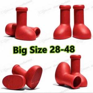 2023 Sıcak MSCHF Büyük Kırmızı Boot Erkekler Kadın Çocuk Kız Yağmur Botları Bebek Tasarımcıları Kalın Alt Slip Slip Slip Bootti Kauçuk Platform Bootie Moda Astro Boy E I84J#