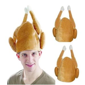 Yeni Peluş Kavrulmuş Şükran Günü Türkiye Şapkası Yenilik Pişmiş Tavuk Kuş Gizli Noel Baba Fantezi Kostüm Giydirme Partisi GC1929