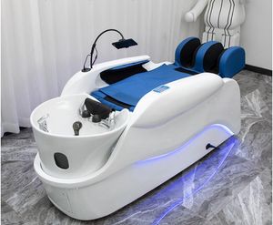Intelligent electric massage shampoo bed Fully automatic ceramic basin shampoo wash water massage integrated salon furniture, salon shampoo bed