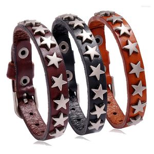 Bracelets de charme punk bracelete genuíno de metal decoração de estrela de metal masculino/mulher joias de pulso de alta qualidade no atacado Branking Bunning Birthday