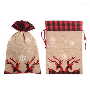 Noel dekorasyonları hediye çantası sarma büyük kumaş dayanıklı doğru iğne hareketi aile tatili büyük kapasite berabere