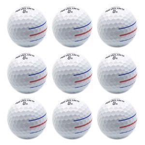 Golf Balls 12 PCS 3 Renk Çizgileri Süper Uzun Mesafe 3Piecelayer Ball Profesyonel Yarışma Markası 230225