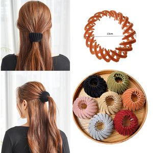 Fashion Women Bun Hair Claw Horsetail Buckle Hair Clip Bird Nest Expanding Headwear Female il Holder Hair Accessorie