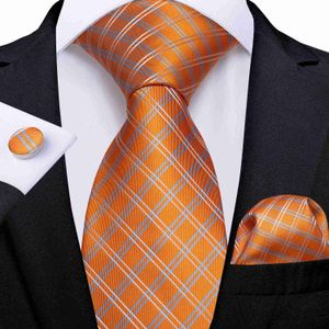 Шея галстуки Dibangu 2018 Новое прибытие 12 стилей шелковые галстуки для 85 см оранжевого цвета мужские галстуки для делового свадебного костюма