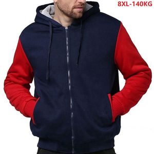 Erkek Hoodies Erkekler Patchwork Kalın Sıcak Polar Sweatshirt Hooded 5xl 8xl Kış Sweatshirt Düşük Fiyat Büyük Boyutlu Dış Giyim