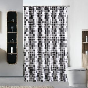 Shower Curtains Cilected Curtain Thick Polyester Waterproof Bathroom Partition Home Decor Geometric Window With Hook