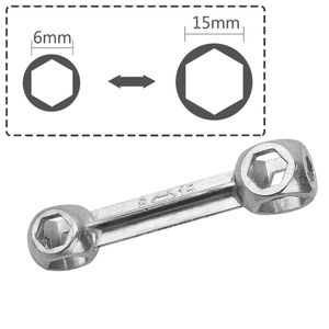 El Aletleri Kemik Tipi Anahtar Elektrik Anahtar Üçgen Hex Spanner Bisiklet Tren Asansör Valfi Çapraz 6-15mm Onarım İçin 10 Altıgen Delikli