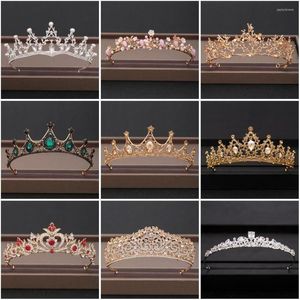 Başlıklar Rhinestone Crown Bridal Tiara Prenses Düğün Kristal Balo Saç Band Takı Kafa Head Bandı Başlık