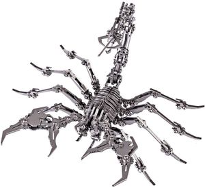 Oggetti decorativi Figurine 3d metallo acciaio inossidabile re scorpione puzzle fai da te assemblato modello staccabile puzzle giocattolo ornamento regalo festival 230224