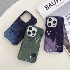 Lüks Telefon Kılıfları Vintage Denim IPhone 14 14promax 14pro 14plus 13promax 13pro 13 12 12proamx 12pro Moda Su Geçirmez Telefonlar Kapak