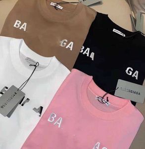 Mens T Shirt Mektubu Baskı Yuvarlak Tuzak Boyun Kısa Kol Siyah Beyaz Moda Erkek Kadın Tees Lüks Tasarımcı Baskılı Gömlek Mevcut