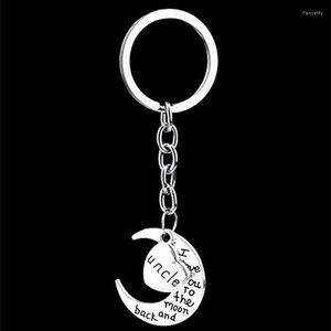 Anahtarlıklar Anne/Baba/Kızı/Kardeş/Büyükanne/Büyükbaba/Kardeş/Amca/Teyze/Oğul Seni Ay'a ve Arka Key Ring Keyring Noel GifteyChains