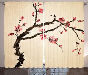 Занавес японские занавески Традиционная китайская краска фигурального дерева с деталями эффекты масточки