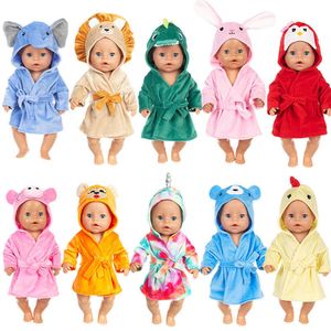 Wholesale Fit 17inch Bathrobe Animal Doll Apparel Suit 43cm Baby New Born American Girl Accessories Clothes Diy Toy