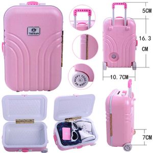 Оптовые 2 цвета чемодан Пигги Банк для 18 -дюймовых аксессуаров американской девушки 43 см рожденной детской кукол одежда