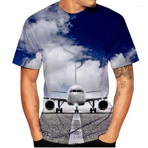 Erkek Tişörtleri Uçak 3D Baskı Tişörtleri Gökyüzü Uçak Uçak Sokak Giyim Erkek Kadın Gündelik Moda Büyük Boyutlu Gömlek Çocuk Tees Üst Giyim