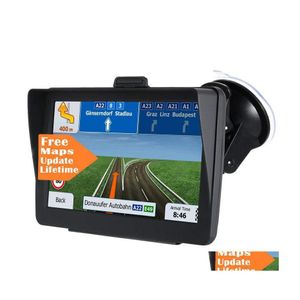 Araba DVR Araba GPS Aksesuarları 7 inç Navigatör Güneşlik Kalkanı ile 8GB 256MB Kamyon Sat Nav FM Bluetooth Avin Navigasyon Yaşam Haritaları Güncelleme DHVHP