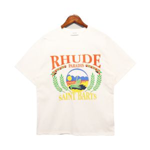 Руд мужская футболка дизайнерская футболка рубашка Rhude Europe Europe America Rhude Designer Designer Brand Clothing круглая шея высококачественная короткая рукав US S-XXL 388