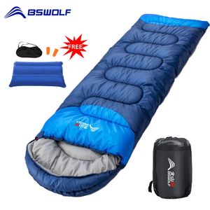 Спальные мешки Bswolf Camping Soney Back Ultralight Waterpronation 4 сезон теплый конверт для отдыха для спальных мешков для путешествий на свежем воздухе 230227