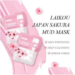 Другие инструменты по уходу за кожей Laikou Sakura Mud Masial Mask Deep Cleaning Shrink Поры Увлажняющие черные головы крем -капля доставка Healt Dh5mc