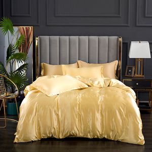 Yatak Setleri Rayon Yatak Seti düz renkli yatak kapağı seti ikiz kraliçe krallık nevres kapak setleri saten yumuşak yatak sayfası ve yastık kılıfları 230227