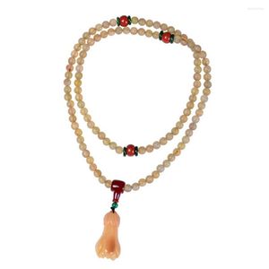 Anhänger Halsketten 8mm echte tibetische natürliche Antilopenhorn 108 Perlen Pullover Kette Magnolia Halskette Mode weibliche Ornamente Großhandel