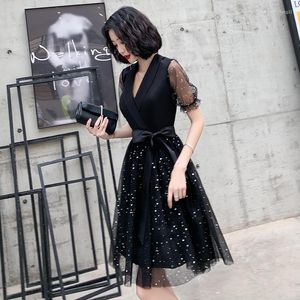 Etnik Giyim 2023 Siyah Günlük Gece Elbise Zarif Dantel Pullar Önlükler Resmi Elbise Stilleri Kadın Balo Partisi Qipao